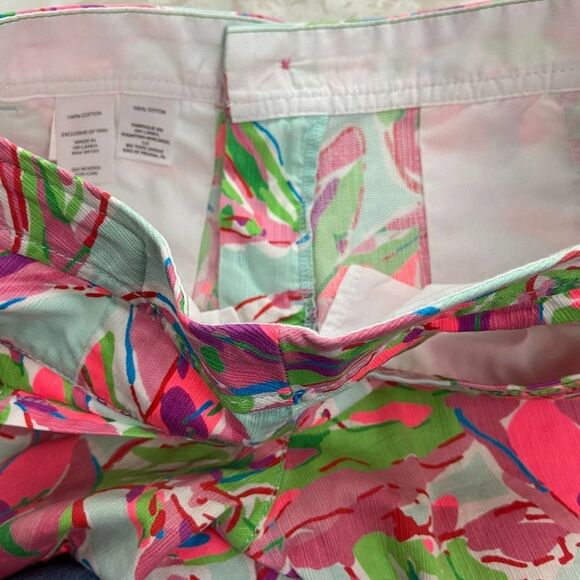 Lilly Pulitzer In The Vias Buttercup tropical bright palm Shorts womens 00 - Picture 6 of 6